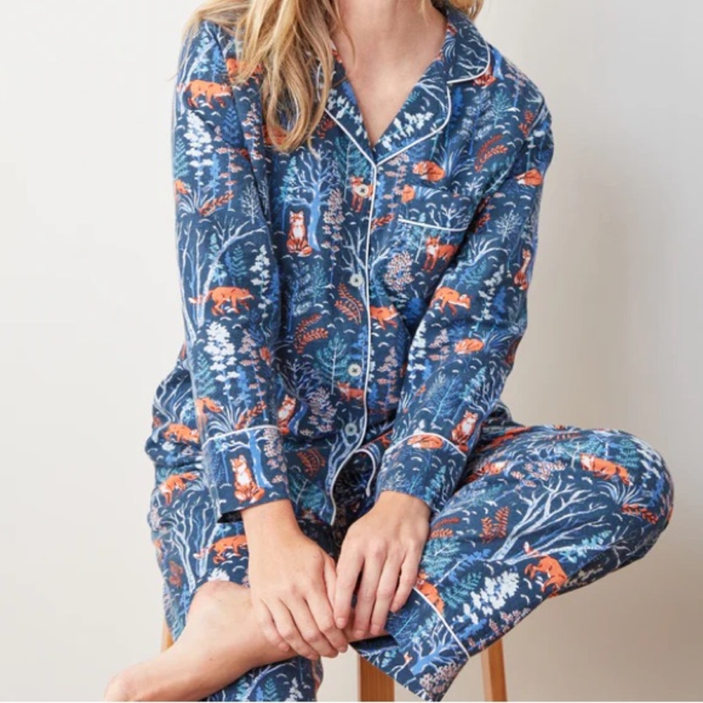 Printfresh Flannel Long PJ Set in Fox & Folklore